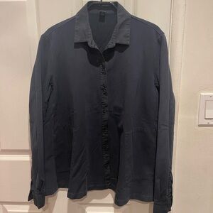 European Culture Navy Button Down Shirt